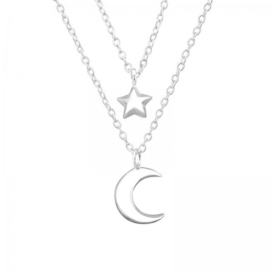 COLLAR DOBLE LUNA Y ESTRELLA